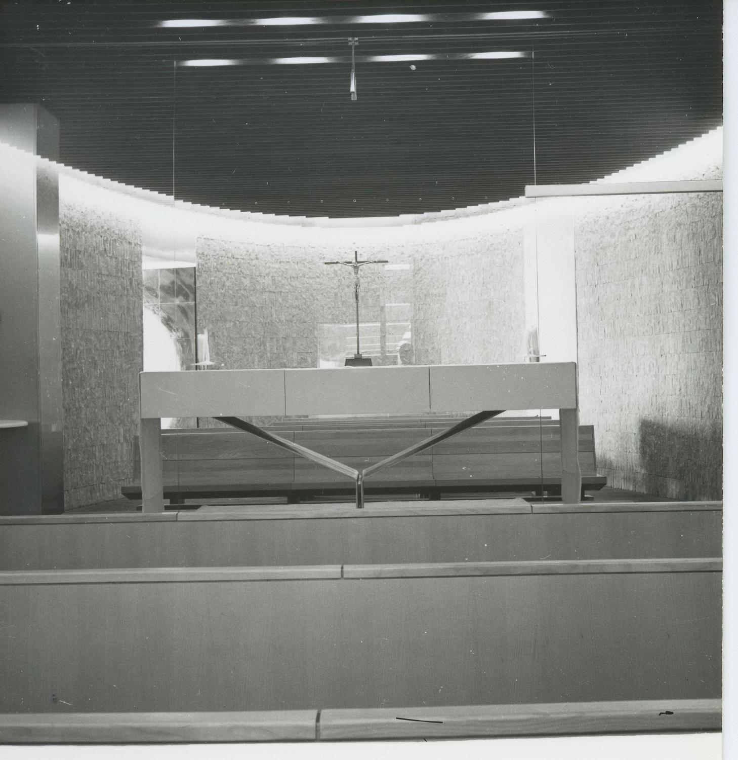 1961, l'oratoire, conception des aménagements: Joseph-André Motte assisté d'André Monpoix, 2ème étage.