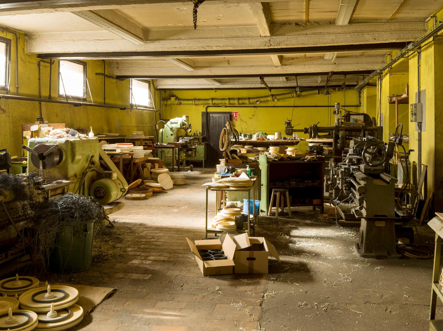 Atelier de mécanique générale (usinage), au sous-sol.