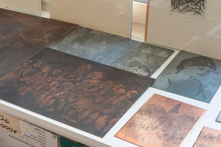 Détail des plaques de cuivres pour la gravure