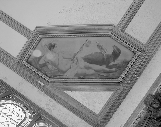 Intérieur, plafond, écoinçon postérieur gauche.