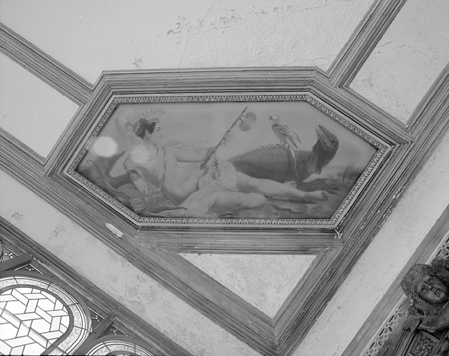 Intérieur, plafond, écoinçon postérieur gauche.
