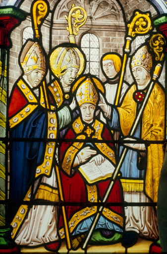 Verrière : baie n°5, Vie de saint Nicolas, consécration