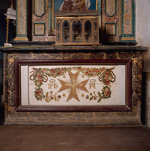 Autel, retable, tableau (autel secondaire, retable architecturé), de sainte Anne