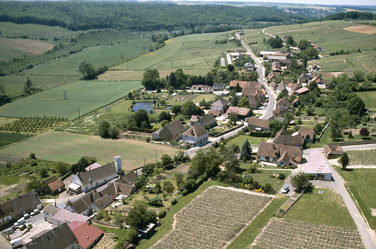 Vue aérienne du village.