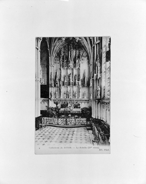 Vue du retable de la deuxième chapelle latérale sud. Avant 1914.