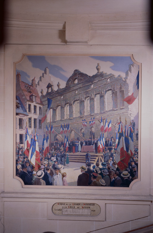 Tableau : Remise de la légion d'honneur à la ville de Noyon, 11 juillet 1920