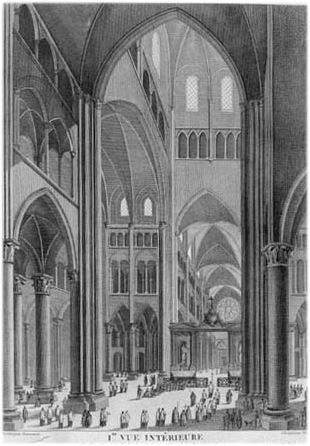 Vue intérieure de l'église cathédrale du côté du sanctuaire.