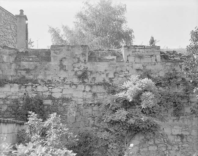 Vue des vestiges du mur, vue prise de l'Est du cloître