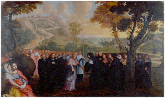 Tableau : L'Arrivée de sainte Salaberge à Laon