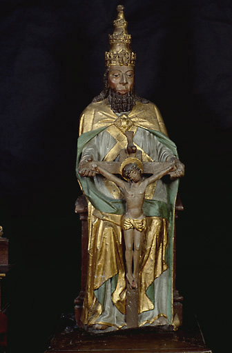 Vue d'ensemble de la statue en chêne (?), datant du16e siècle. - © Inventaire général, ADAGP