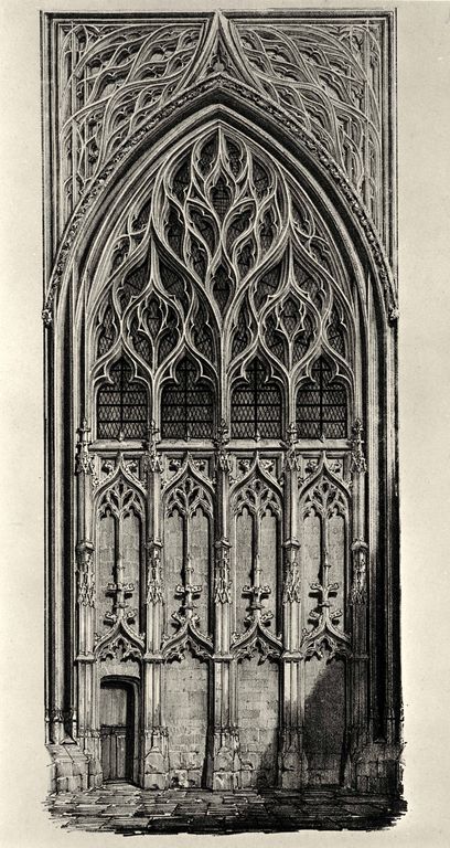 Décor de l'élévation intérieure sud du petit transept (lithographie d'après un dessin de Philippe Benoist, vers 1840).