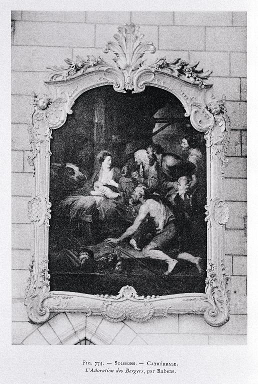 Vue du tableau et de son cadre, avant 1914 (photographie d'Étienne Moreau-Nélaton, publiée dans "Les églises de chez nous", figure 774). ; Vue du tableau et de son cadre, avant 1914 (photographie d'Étienne Moreau-Nélaton, publiée dans "Les églises de chez nous", figure 774).