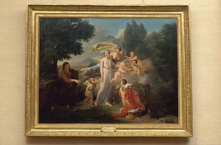 Vue d'ensemble du tableau, huile sur toile, attribuée à Louis André Gabriel Bouchet, dans la 1ère moitié du 19e siècle.