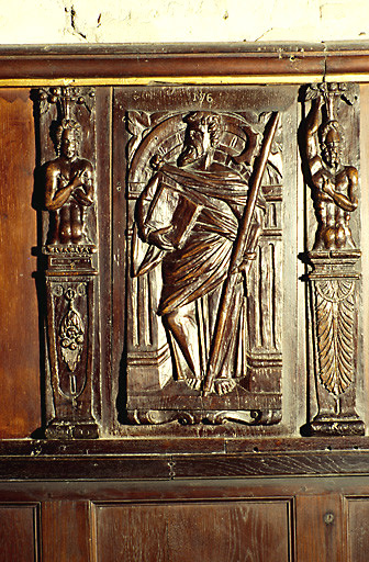 Vue d'un panneau représentant saint Thomas (?).