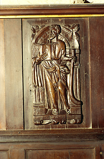 Vue d'un panneau représentant saint Jacques le Mineur.