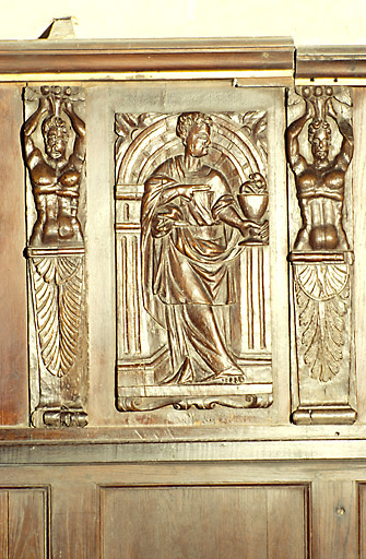 Vue d'un panneau représentant saint Jean.