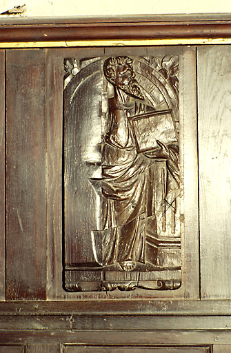 Vue d'un panneau représentant un Apôtre.