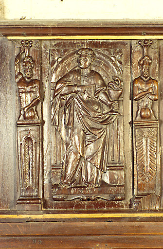 Vue d'un panneau représentant saint Jean.