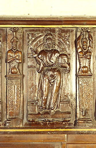 Vue d'un panneau représentant le Christ.