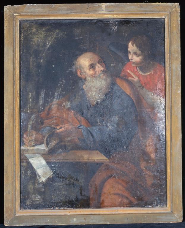 Vue générale. ; Vue générale du tableau représentant saint Matthieu.