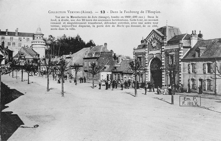 Vue sur la manufacture de jute, fondée en 1860.
