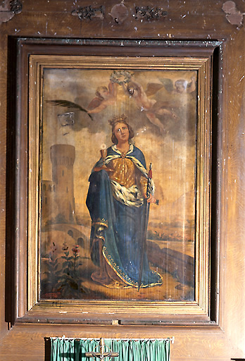 Tableau du maître-autel : Sainte Barbe recevant la couronne du martyre