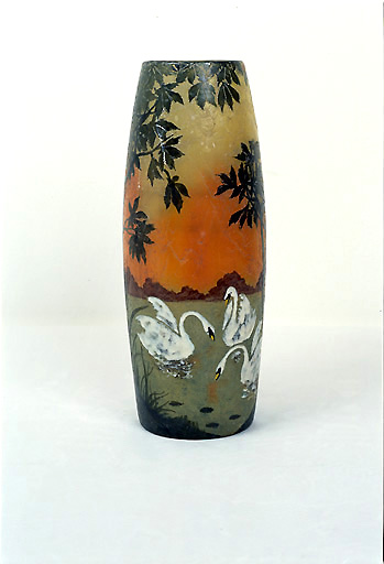 Vase décoratif Art nouveau : Vase aux cygnes