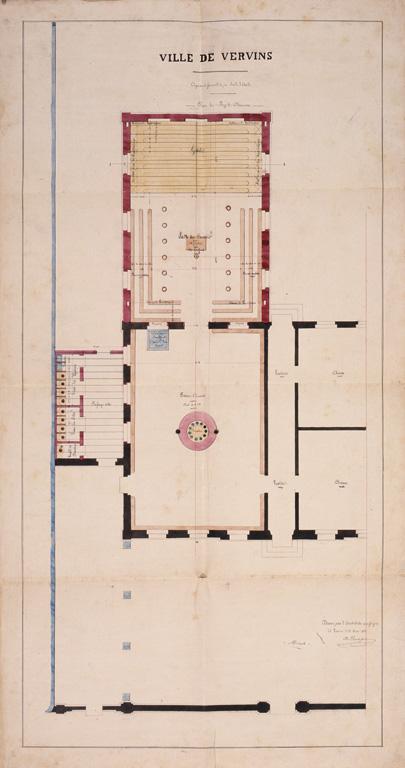 Plan d'un projet d'extension sur l'arrière, non suivi d'exécution, 1868.