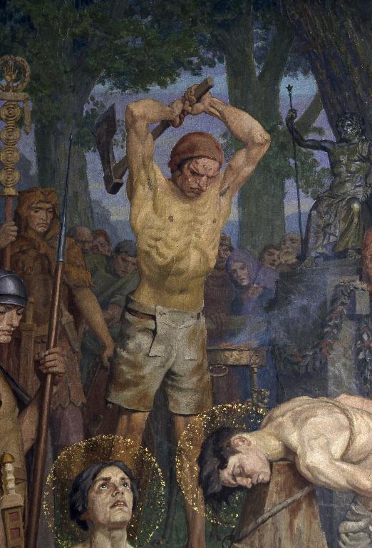 Détail du tableau : le bourreau.