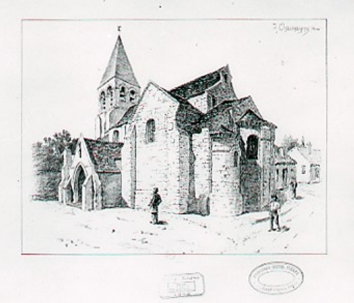 Dessin de l'ancienne église (B.N. : 02 H 106901).