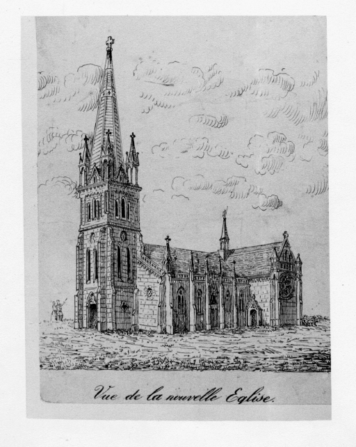 Dessin de l'église après 1860 (Coll. Part.).