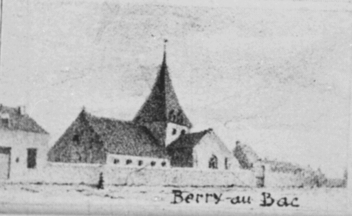 Dessin de l'église romane en 1830 (Coll. Part.).