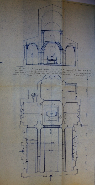 Avant projet de l'église (Coll. Part.).