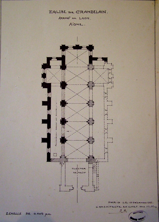 Plan de l'église (Médiathèque du Patrimoine : 81/02/134/2-59).