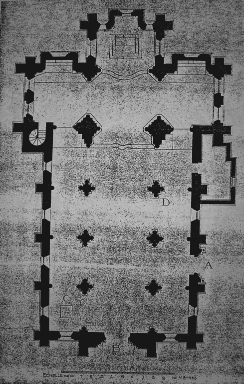 Plan de l'ancienne église d'Aizy (MOREAU-NELATON, Etienne. 1913, p.9).