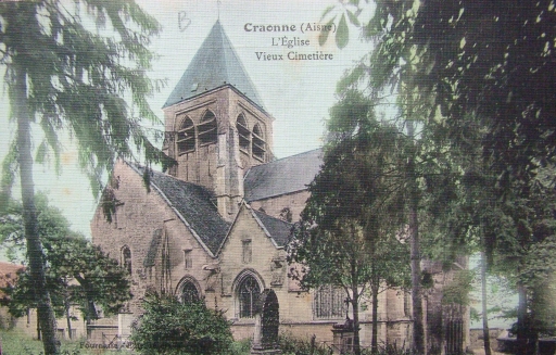 Vue de l'église et du cimetière de l'ancien village (Coll. Part.).