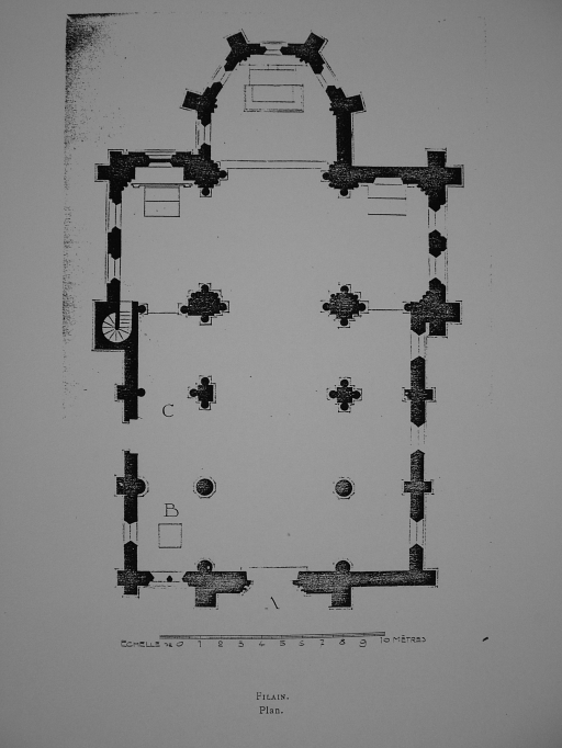 Plan de l'ancienne église (MOREAU-NELATON, Etienne, p.30).