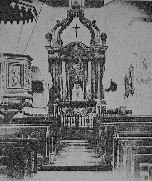 Vue de l'intérieur de l'église avant les conflits (Coll. Part.).