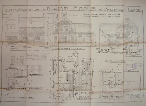 Plan de la mairie-école en 1923 (A.C.).