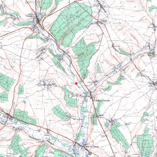 Plan de situation, extrait de la carte IGN scan 25, n°F057-17, 2000.