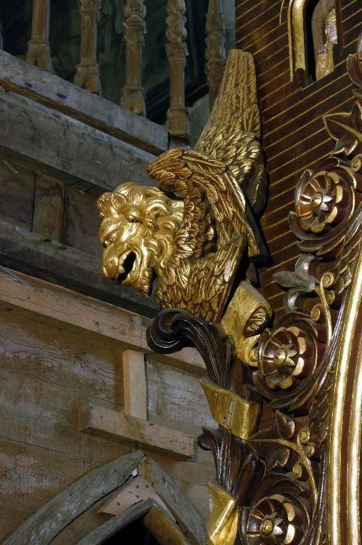 Vue de détail : le lion, symbole de saint Marc.