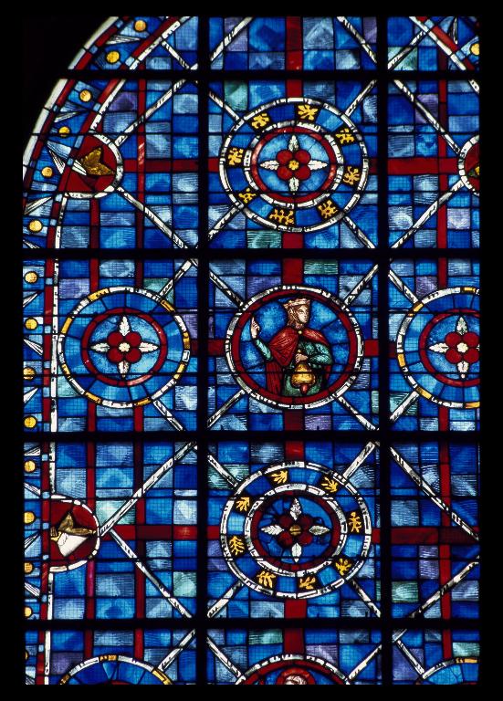 Verrière figurée décorative : vierge sage et vierges folles (baie 15)
