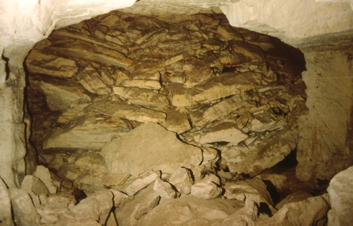 Vue d'une galerie obstruée.