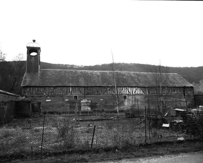 Atelier servant au travail de charpenterie et charonnerie (bâtiment 13 du plan de 1940 par Mauge), élévation nord (état en 1980).