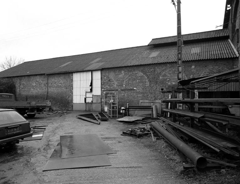 Atelier de fabrication (bâtiment 23 du plan de 1940 par Mauge), élévation est (état en 1988).