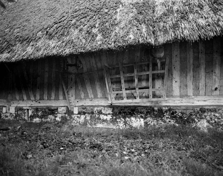 Outils agricoles, râteau et herse.- Photographie de l'Inventaire général, 1989. 