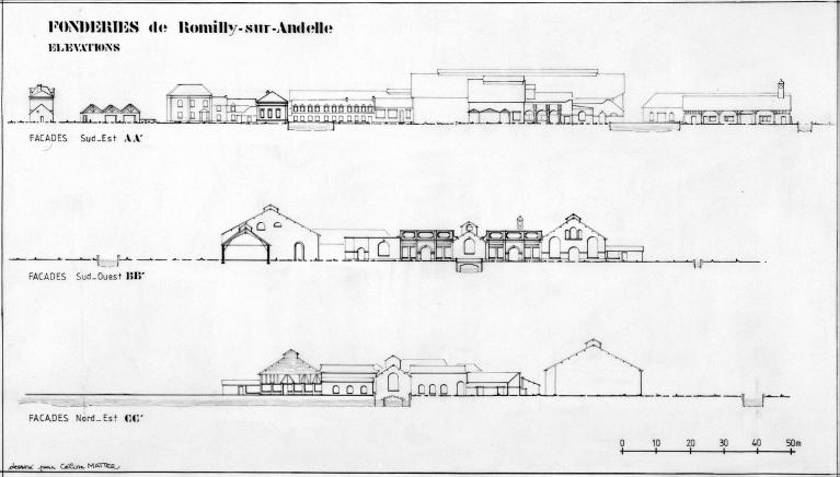 fonderie-forge-laminoir-matinet des Fonderies de Romilly puis verrerie des Verreries de Romilly, dite usine de Perpignan