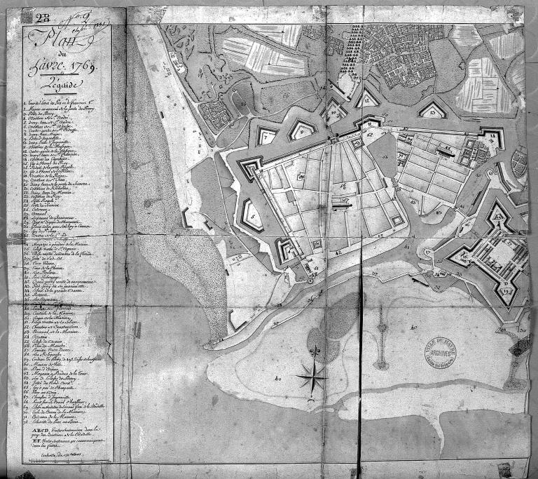 Plan masse de la manufacture de tabacs.- Plan du Havre, par Gallon, 1769 (AM Le Havre).