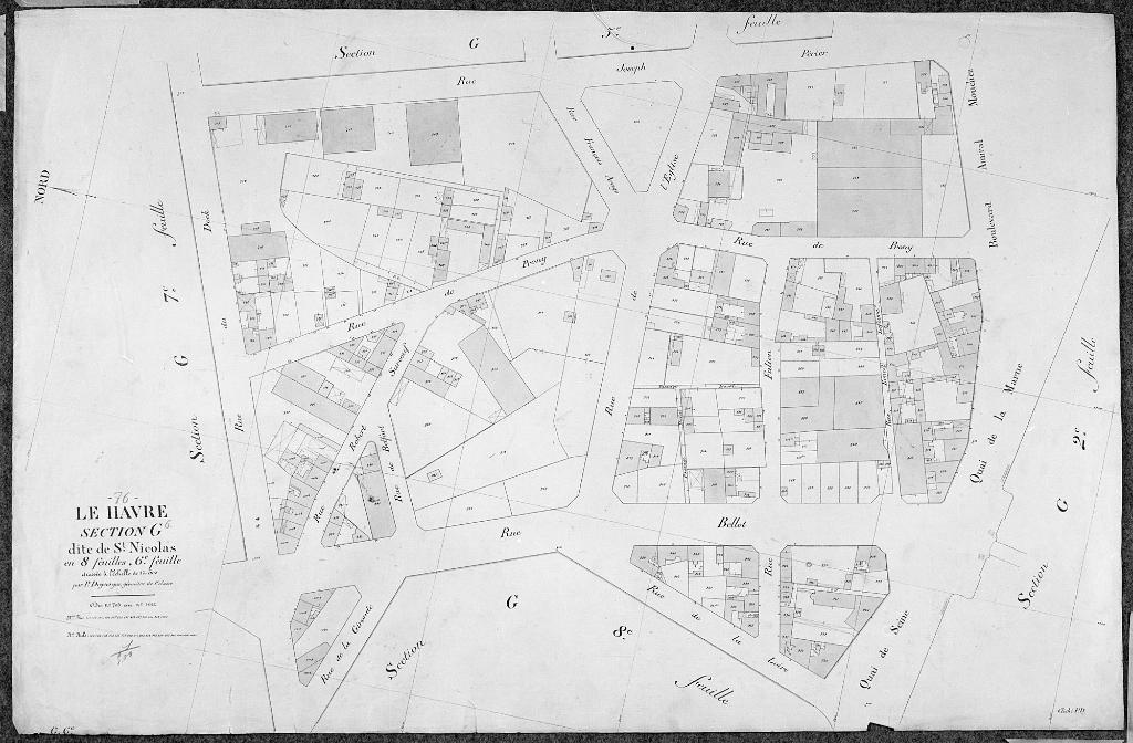 Cadastre du Havre. Section G6, parcelles 783-790.- Plan cadastral, 1895-1896 (A.M. Le Havre).