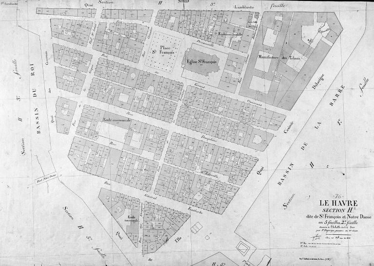 Cadastre du Havre, Section H2, parcelles 92-103 .- Plan cadastral, 1895 (A.M. Le Havre)